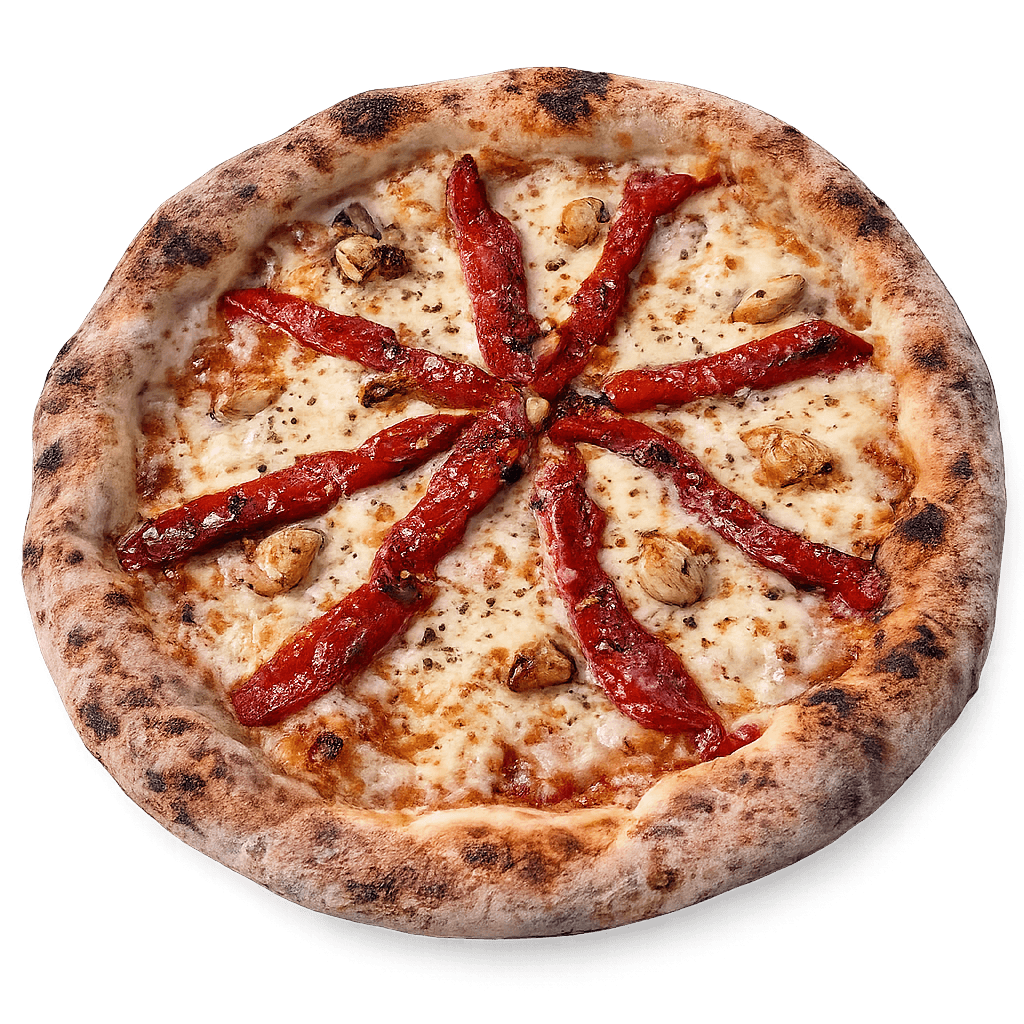 Pizza de Morrón y Ajo Asado