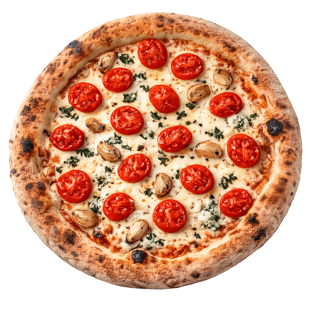 Pizza de Cherry y Ajo Confitado